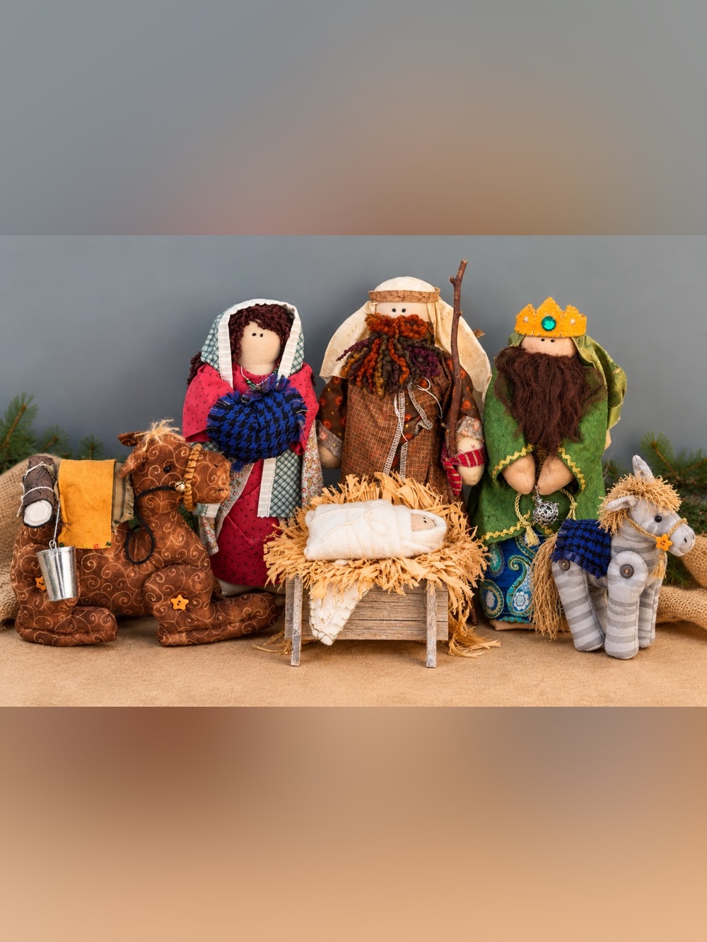 Jerusalem Handmade Nativity Set Holy Land Christmas Scene Vintage